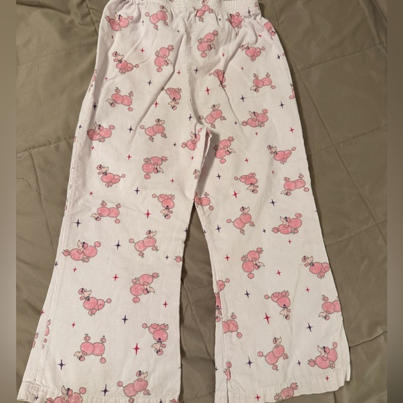 Painting Red Rhinos girls flared corduroy pants with poodle print. Size 5/6 EUC - Picture 2 of 4